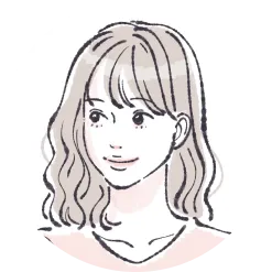 ピンクの服をきた長い髪の女性のイラスト